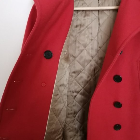 J. Crew Burnt Orange Red Wool Trench Coat - Picture 9 of 16